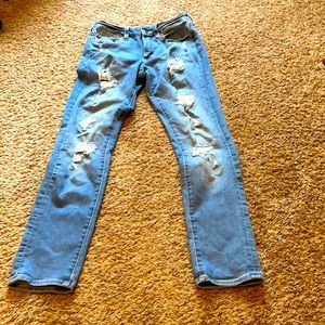 Aeropostale blue, ripped skinny jeans